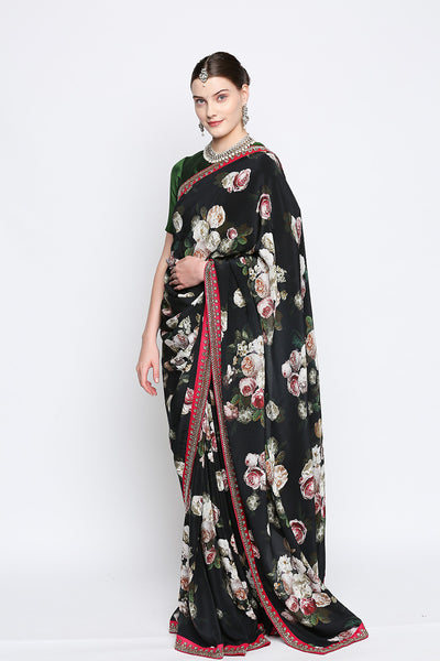 Zoya Watercolor Floral Silk Saree