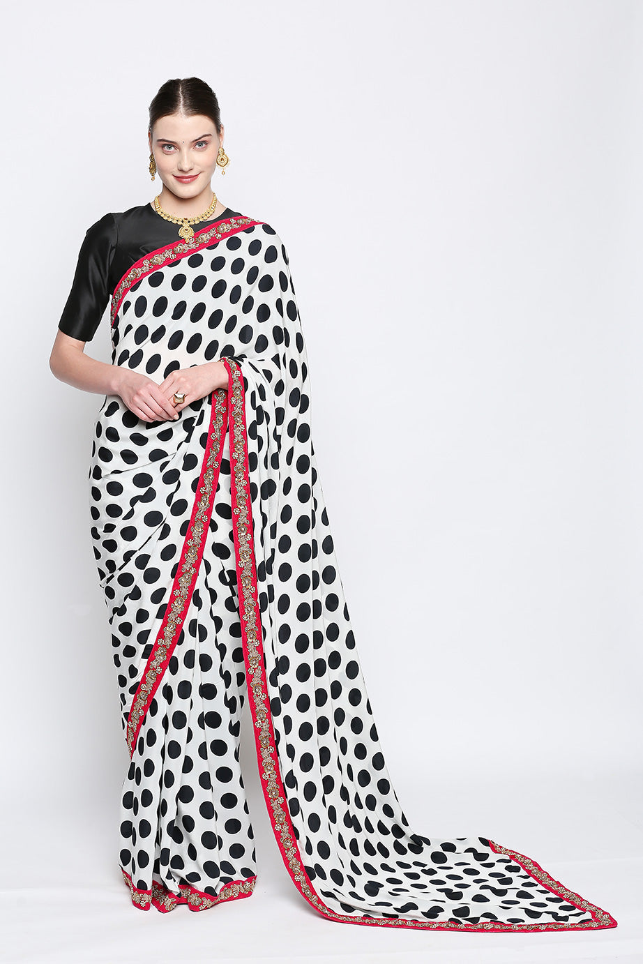 Ira Polka Dot Silk Saree